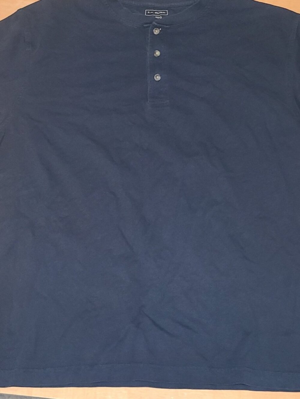L.L.Bean Men's Navy Short-Sleeve Henley T-Shirt, Size XL